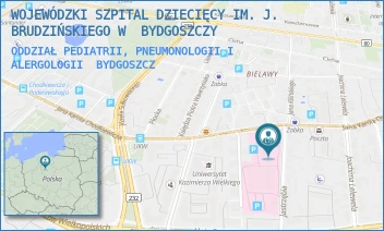 ODDZIAŁ PEDIATRII, PNEUMONOLOGII I ALERGOLOGII - WOJEWÓDZKI SZPITAL DZIECIĘCY IM. J. BRUDZIŃSKIEGO W  BYDGOSZCZY - CHODKIEWICZA 44,  BYDGOSZCZ