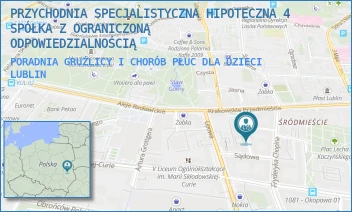 PORADNIA GRUŹLICY I CHORÓB PŁUC DLA DZIECI - PRZYCHODNIA SPECJALISTYCZNA HIPOTECZNA 4 SPÓŁKA Z OGRANICZONĄ ODPOWIEDZIALNOŚCIĄ - HIPOTECZNA 4,  LUBLIN
