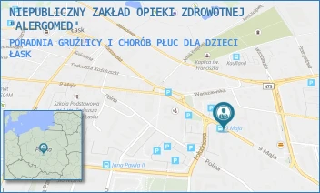 PORADNIA GRUŹLICY I CHORÓB PŁUC DLA DZIECI - NIEPUBLICZNY ZAKŁAD OPIEKI ZDROWOTNEJ "ALERGOMED" - UL. 9 MAJA 37,  ŁASK