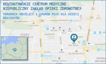 PORADNIA GRUŹLICY I CHORÓB PŁUC DLA DZIECI - BEŁCHATOWSKIE CENTRUM MEDYCZNE NIEPUBLICZNY ZAKŁAD OPIEKI ZDROWOTNEJ - UL. LECHA I MARII KACZYŃSKICH 12,  BEŁCHATÓW