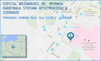 PORADNIA CHORÓB PŁUC DLA DZIECI - SZPITAL WOJEWÓDZKI IM. PRYMASA KARDYNAŁA STEFANA WYSZYŃSKIEGO W SIERADZU - UL. ARMII KRAJOWEJ 7,  SIERADZ