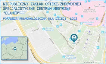 PORADNIA PULMONOLOGICZNA DLA DZIECI - NIEPUBLICZNY ZAKŁAD OPIEKI ZDROWOTNEJ SPECJALISTYCZNE CENTRUM MEDYCZNE "ELAMED" - UL. STANISŁAWY LESZCZYŃSKIEJ 20,  ŁÓDŹ