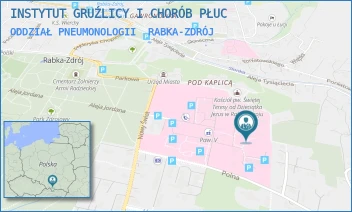 ODDZIAŁ PNEUMONOLOGII - INSTYTUT GRUŹLICY I CHORÓB PŁUC - UL. PROFESORA RUDNIKA 3B,  RABKA-ZDRÓJ