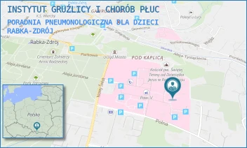 PORADNIA PNEUMONOLOGICZNA DLA DZIECI - INSTYTUT GRUŹLICY I CHORÓB PŁUC - UL. PROFESORA RUDNIKA 3B,  RABKA-ZDRÓJ