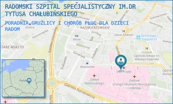 PORADNIA GRUŹLICY I CHORÓB PŁUC DLA DZIECI - RADOMSKI SZPITAL SPECJALISTYCZNY IM. DR TYTUSA CHAŁUBIŃSKIEGO - TOCHTERMANA 1,  RADOM