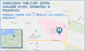 PORADNIA CHORÓB PŁUC I GRUŹLICY DLA DZIECI - SAMODZIELNY PUBLICZNY ZESPÓŁ ZAKŁADÓW OPIEKI ZDROWOTNEJ W PRZASNYSZU - SADOWA 9,  PRZASNYSZ