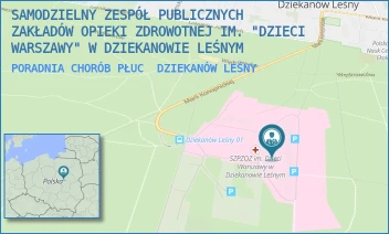 PORADNIA CHORÓB PŁUC - SAMODZIELNY ZESPÓŁ PUBLICZNYCH ZAKŁADÓW OPIEKI ZDROWOTNEJ IM. "DZIECI WARSZAWY" W DZIEKANOWIE LEŚNYM - MARII KONOPNICKIEJ 65,  DZIEKANÓW LEŚNY