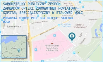 PORADNIA CHORÓB PŁUC DLA DZIECI - SAMODZIELNY PUBLICZNY ZESPÓŁ ZAKŁADÓW OPIEKI ZDROWOTNEJ POWIATOWY SZPITAL SPECJALISTYCZNY W STALOWEJ WOLI - UL. PRYMASA STEFANA WYSZYŃSKIEGO 2,  STALOWA WOLA