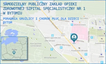 PORADNIA GRUŹLICY I CHORÓB PŁUC DLA DZIECI - SAMODZIELNY PUBLICZNY ZAKŁAD OPIEKI ZDROWOTNEJ SZPITAL SPECJALISTYCZNY NR 1 W BYTOMIU - UL. ALEJA LEGIONÓW 49,  BYTOM