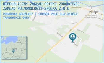 PORADNIA GRUŹLICY I CHORÓB PŁUC DLA DZIECI - NIEPUBLICZNY ZAKŁAD OPIEKI ZDROWOTNEJ ZAKŁAD PULMONOLOGII SPÓŁKA Z O.O - UL. LIPOWA 3,  TARNOWSKIE GÓRY