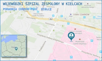 PORADNIA CHORÓB PŁUC - WOJEWÓDZKI SZPITAL ZESPOLONY W KIELCACH - GRUNWALDZKA 45,  KIELCE