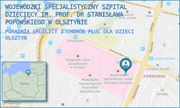 PORADNIA GRUŹLICY I CHORÓB PŁUC DLA DZIECI - WOJEWÓDZKI SPECJALISTYCZNY SZPITAL DZIECIĘCY IM. PROF. DR STANISŁAWA POPOWSKIEGO W OLSZTYNIE - ŻOŁNIERSKA 18 A,  OLSZTYN