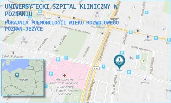 PORADNIA PULMONOLOGII WIEKU ROZWOJOWEGO - UNIWERSYTECKI SZPITAL KLINICZNY W POZNANIU - AUGUSTYNA SZAMARZEWSKIEGO 84,  POZNAŃ-JEŻYCE