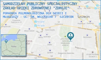 PORADNIA PULMONOLOGICZNA DLA DZIECI I MŁODZIEŻY - UL. ŚW. WOJCIECHA 7 - SAMODZIELNY PUBLICZNY SPECJALISTYCZNY ZAKŁAD OPIEKI ZDROWOTNEJ "ZDROJE" W SZCZECINIE - ŚW. WOJCIECHA 7,  SZCZECIN